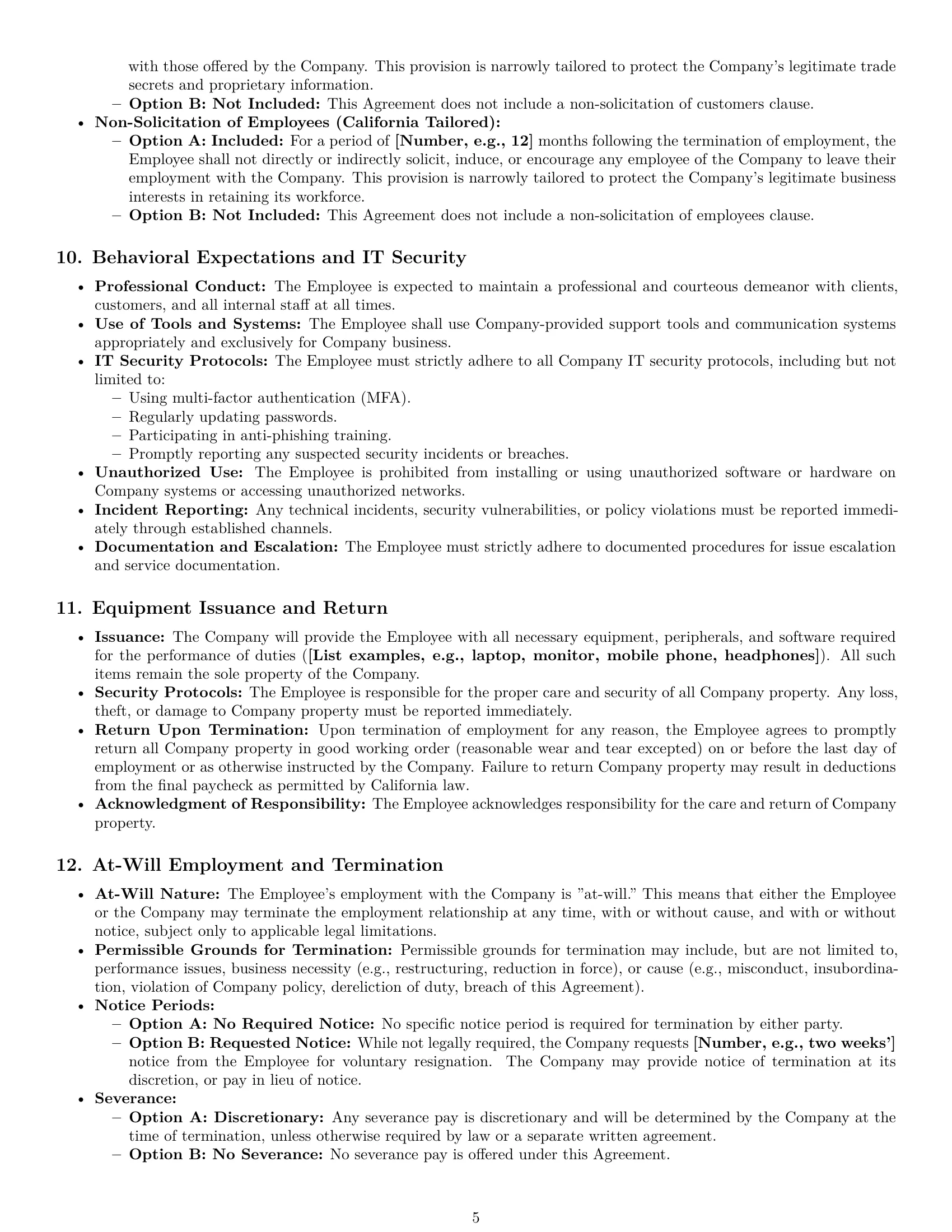 Preview page 5 of Pro California technical support engineer employment contract template