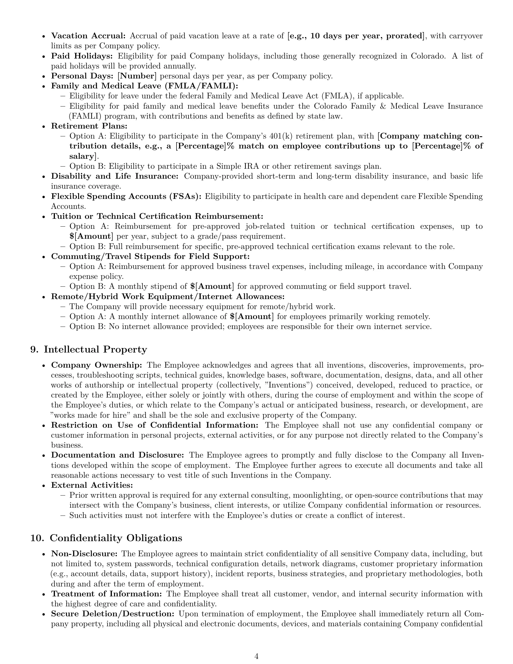 Preview page 4 of Pro Colorado technical support engineer employment contract template
