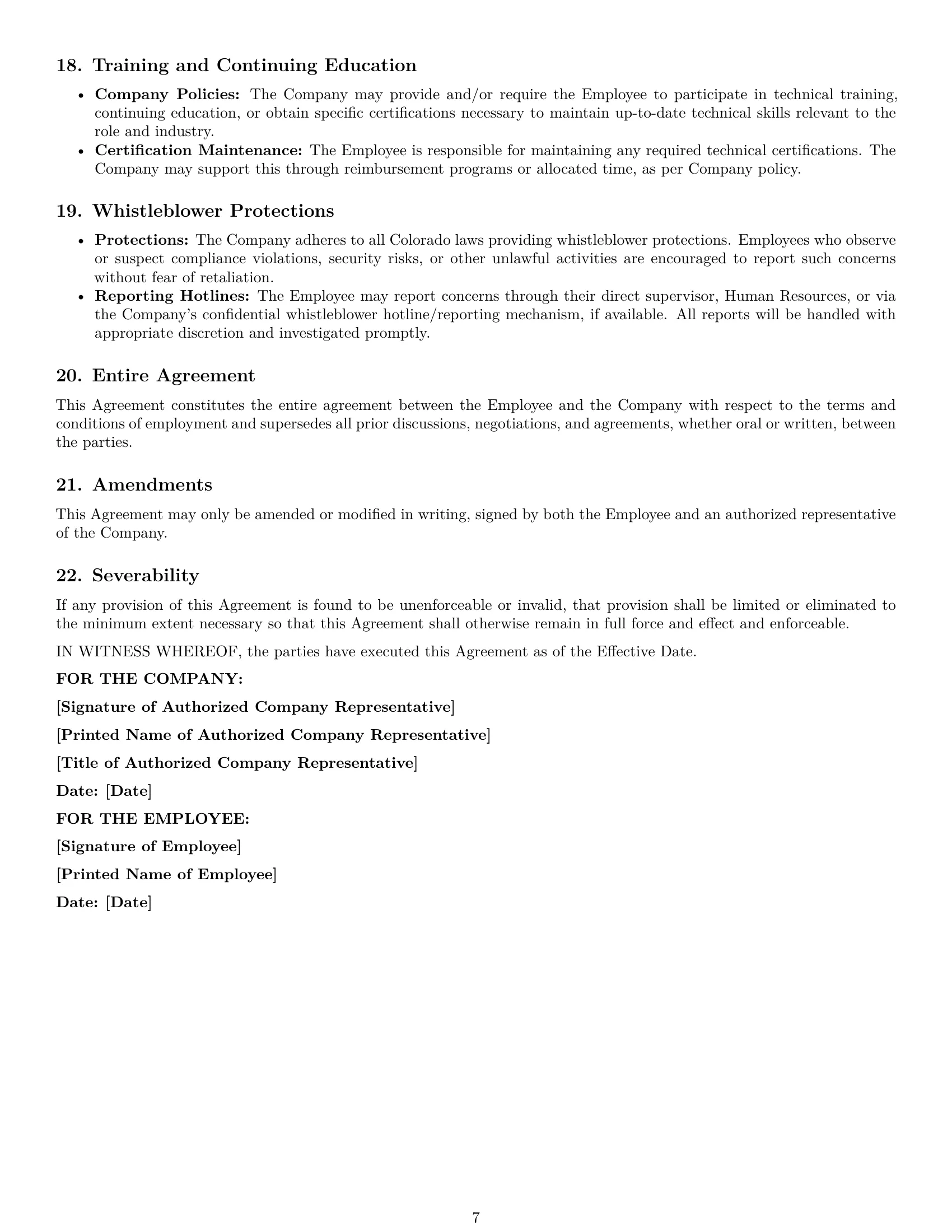 Preview page 7 of Pro Colorado technical support engineer employment contract template