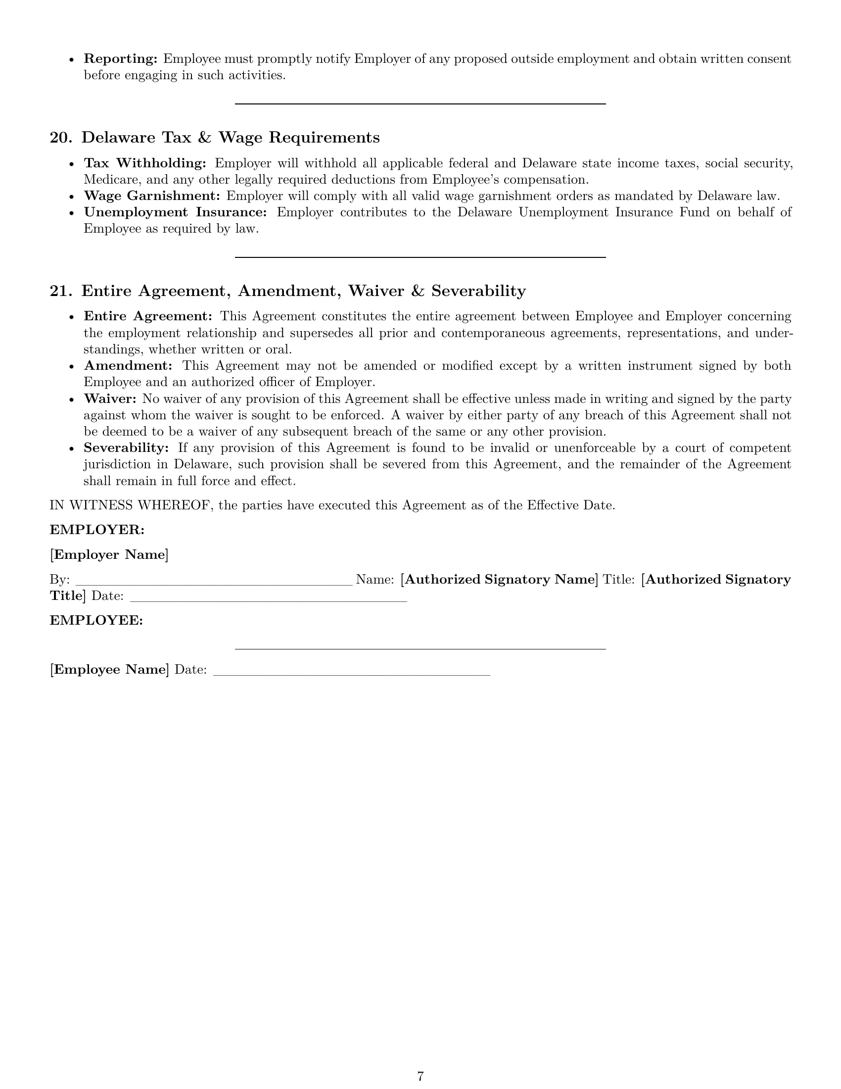 Preview page 7 of Pro Delaware technical support engineer employment contract template